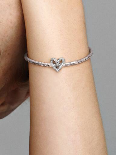 Sparkling Freehand Heart Charm
