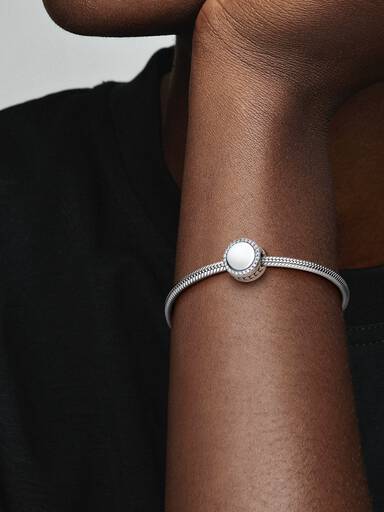 Engravable Sparkling Button Charm
