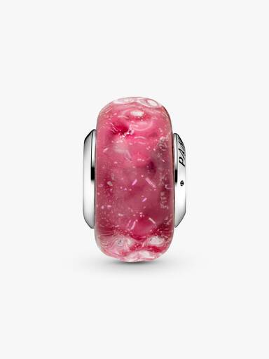 Wavy Fancy Pink Murano Glass Charm - Image 6