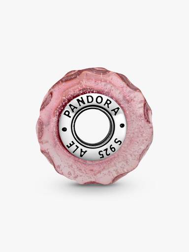 Wavy Fancy Pink Murano Glass Charm - Image 4