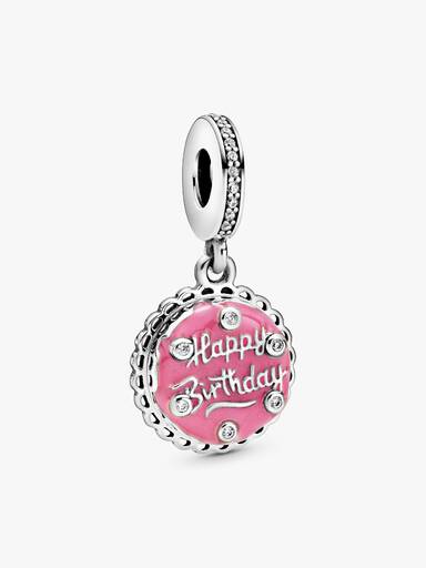 Pink Birthday Cake Dangle Charm - Image 2