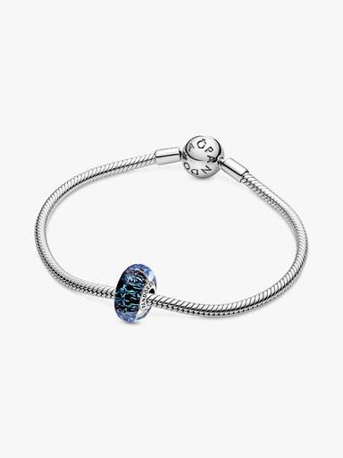 Wavy Dark Blue Murano Glass Ocean Charm - Image 7