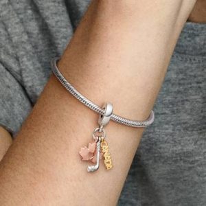 FINAL SALE - Canada, Maple Leaf & Hockey Stick Dangle Charm