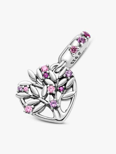 Pink Heart Family Tree Dangle Charm - Image 6
