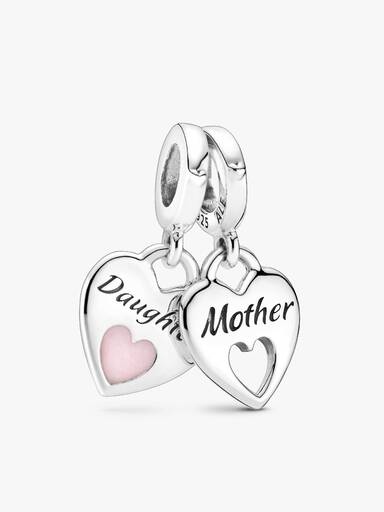 Double Heart Split Dangle Charm - Image 2
