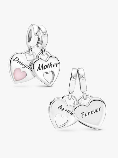 Double Heart Split Dangle Charm - Image 6