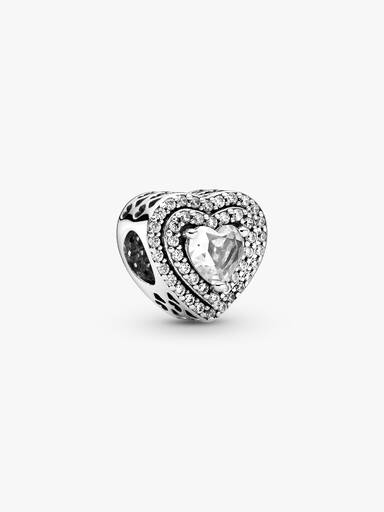 Sparkling Leveled Hearts Charm
