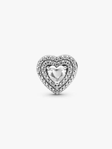 Sparkling Leveled Hearts Charm - Image 3