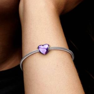 Metallic Purple Heart Charm