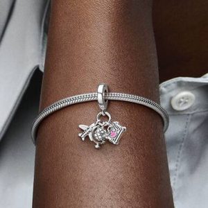 Airplane, Globe & Suitcase Dangle Charm