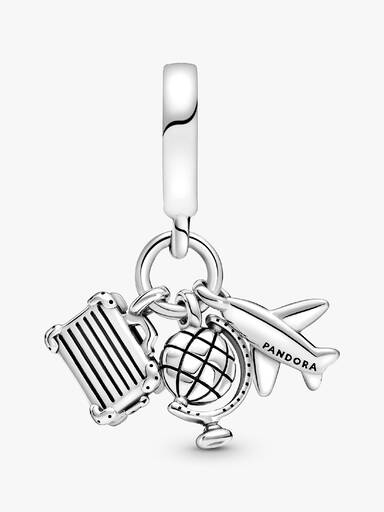 Airplane, Globe & Suitcase Dangle Charm - Image 4