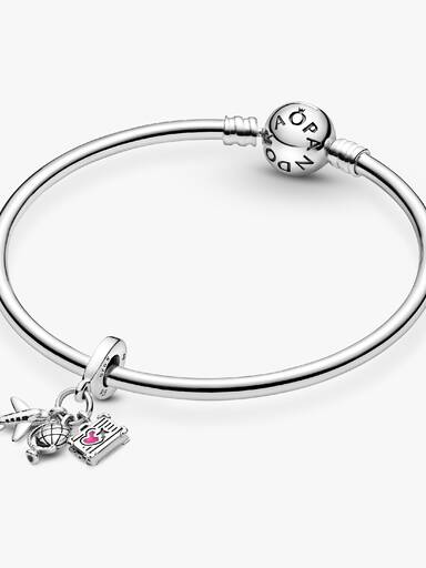 Airplane, Globe & Suitcase Dangle Charm - Image 6