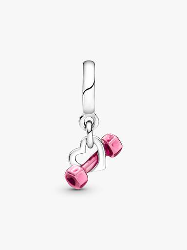 Dumbbell & Heart Dangle Charm - Image 4