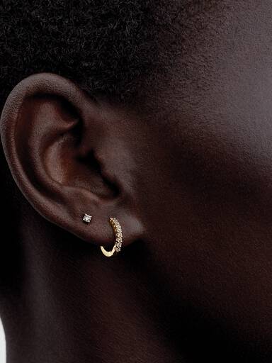 Pandora Era Lab-grown Diamond Hoop Earrings 14K Gold - Image 3