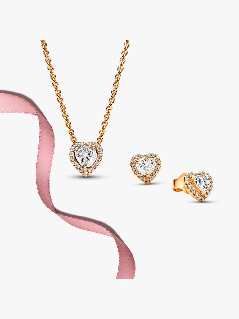 Golden Elevated Heart Jewelry Gift Set - Image 2