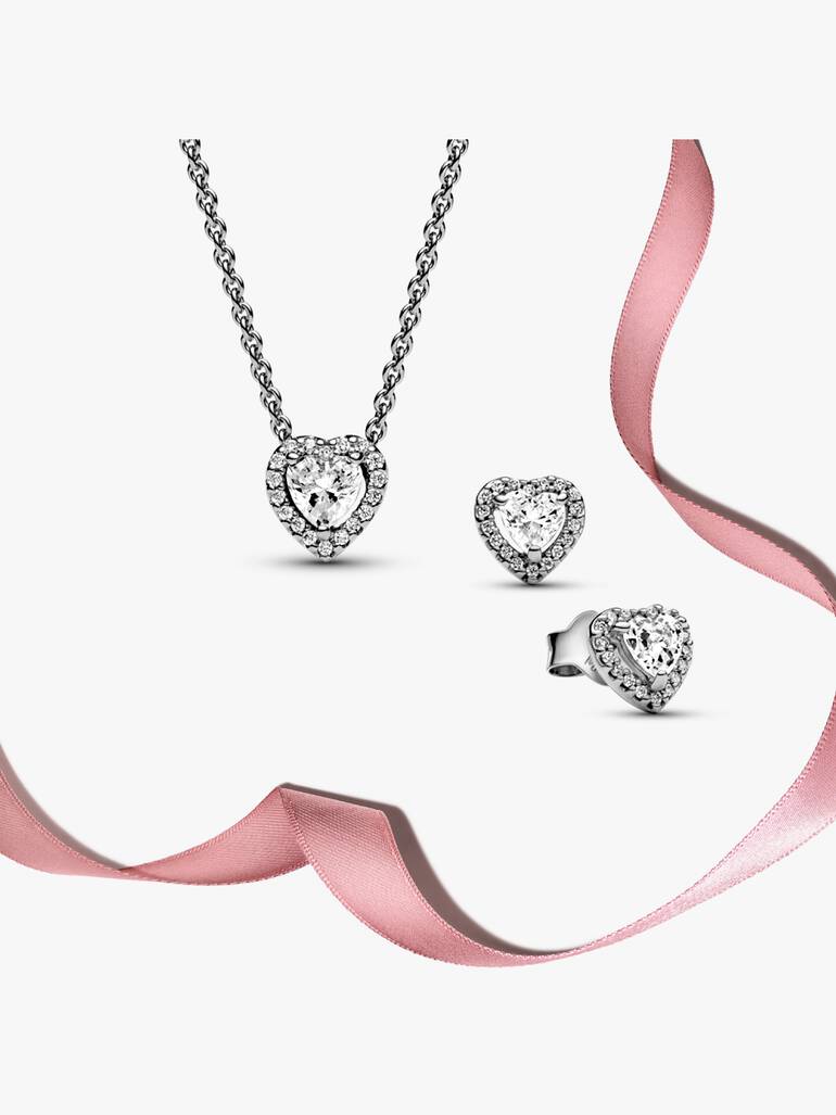 Silver Elevated Heart Jewelry Gift Set - Image 2