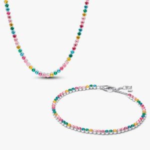 Rainbow Tennis Necklace & Bracelet Set