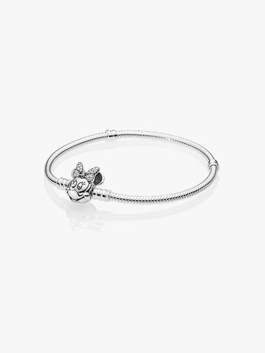 Disney Pandora Moments Pavé Minnie Mouse Clasp Snake Chain Bracelet - Image 6