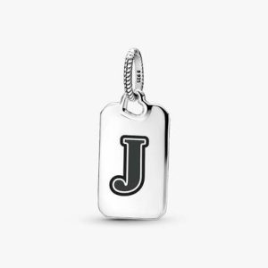 Letter J Rectangle Pendant