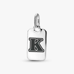 Letter K Rectangle Pendant