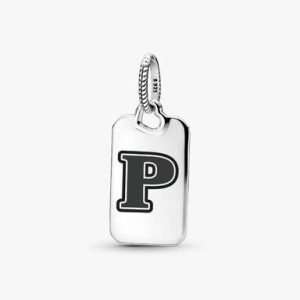 Letter P Rectangle Pendant