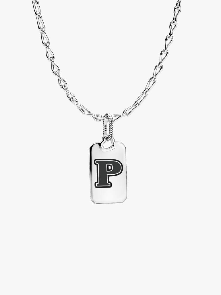 Letter P Rectangle Pendant - Image 2