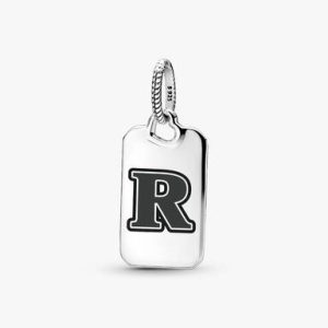 Letter R Rectangle Pendant