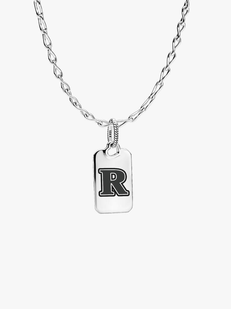 Letter R Rectangle Pendant - Image 2