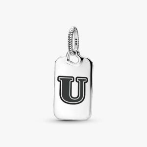 Letter U Rectangle Pendant