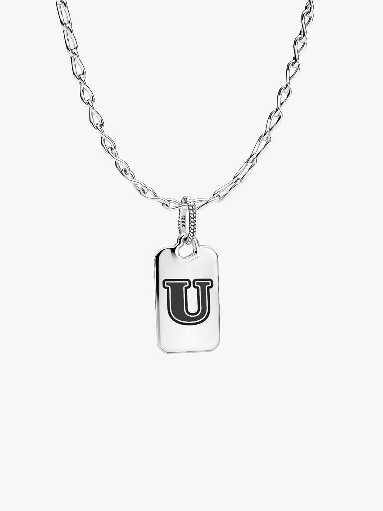 Letter U Rectangle Pendant - Image 2