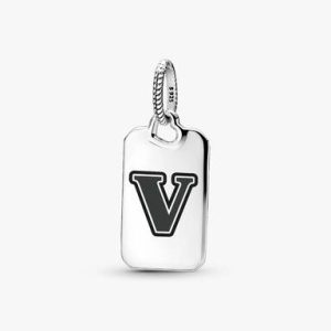 Letter V Rectangle Pendant