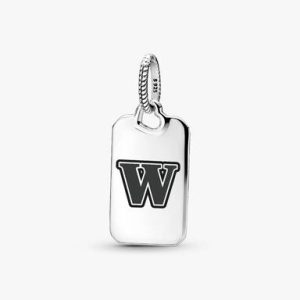 Letter W Rectangle Pendant