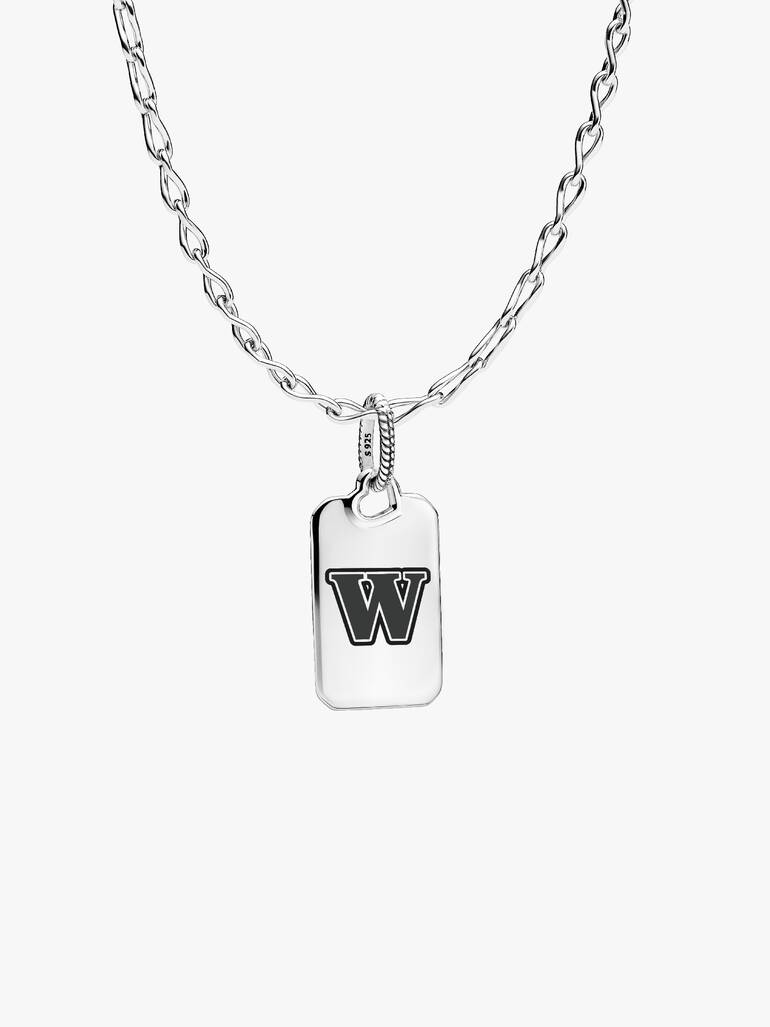 Letter W Rectangle Pendant - Image 2