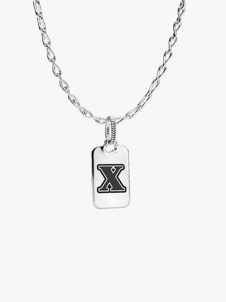 Letter X Rectangle Pendant - Image 2