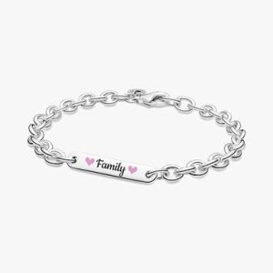 Family Bar Link Bracelet