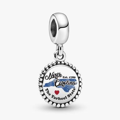 FINAL SALE - North Carolina State Map Dangle Charm
