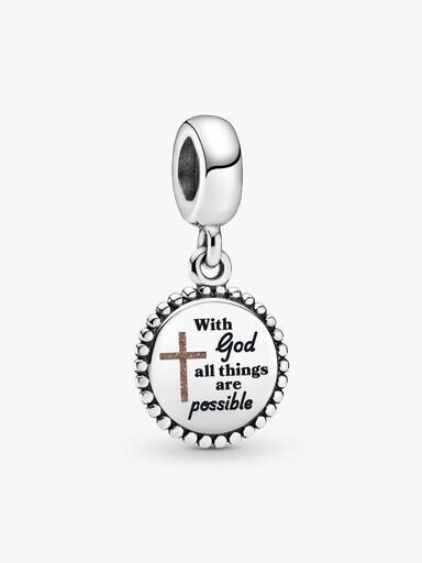 With God all things are possible Dangle Charm