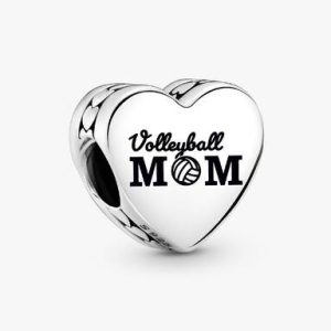 Volleyball Mom Heart Charm