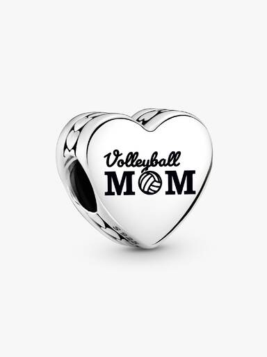 Volleyball Mom Heart Charm
