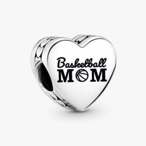 Basketball Mom Heart Charm