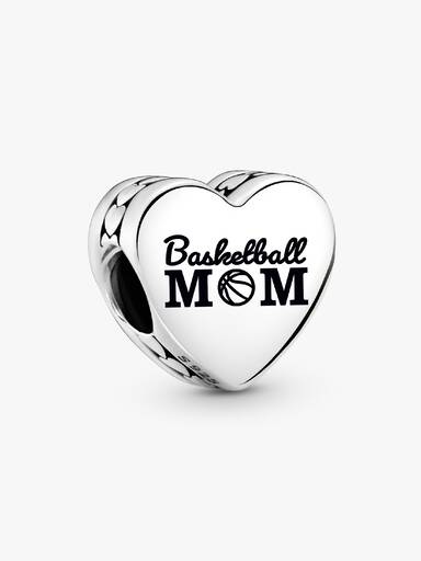 Basketball Mom Heart Charm