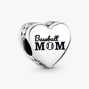 Baseball Mom Heart Charm
