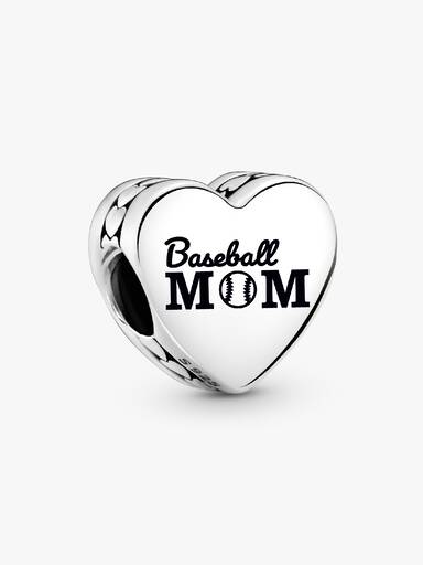 Baseball Mom Heart Charm