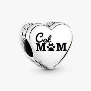 Cat Mom Heart Charm