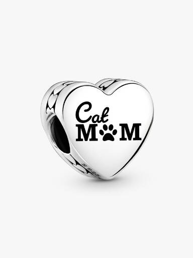Cat Mom Heart Charm