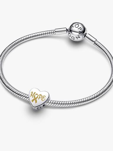 Hope Gold Ribbon Heart Charm - Image 3