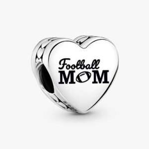 Football Mom Heart Charm