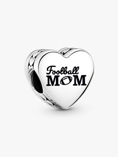 Football Mom Heart Charm