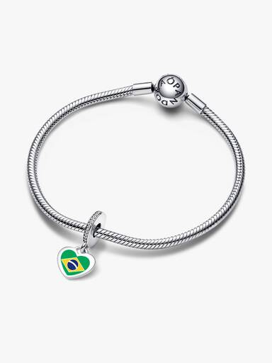 Brazil Flag Heart Charm - Image 2