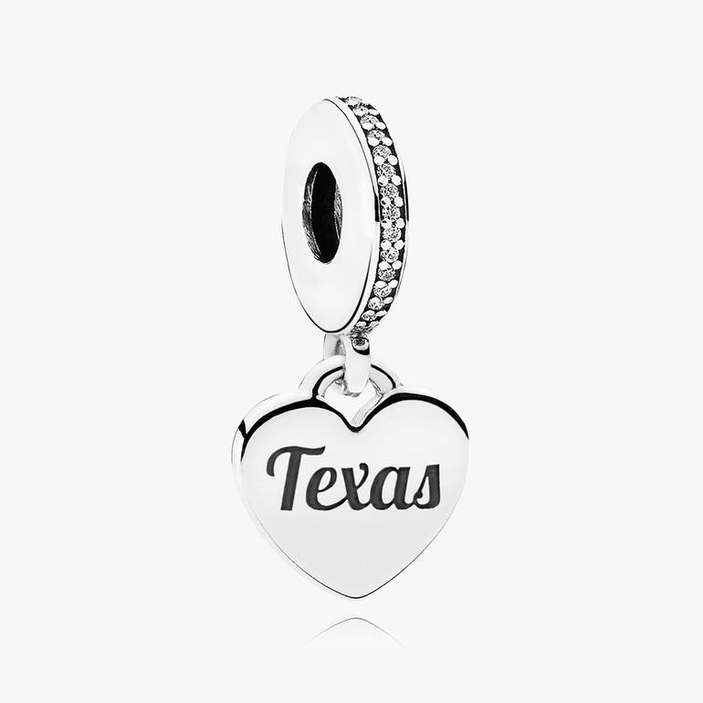 Texas Flag Heart Dangle Charm - Image 2